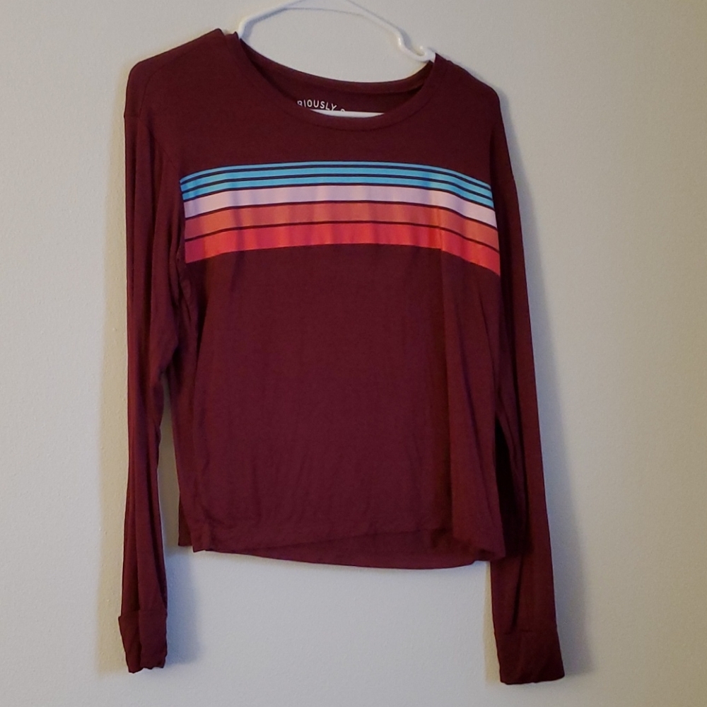 Maroon Long Sleeve Aero Tee